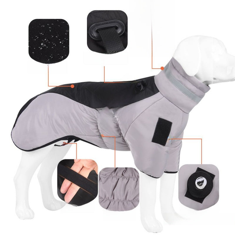 Dog Cape Winter Coat Reflective Thickened Warm Pet Clothing for Medium Small Dogs